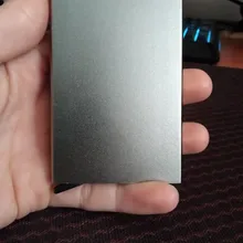 ¡BONAMIE caliente! Fundapara tarjeta de crédito, soporte billetera de aluminio con bolsillo trasero elástico RFID delgada billetera de Metal soporte de tarjeta de identificación de negocios