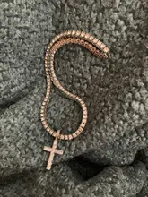 Collar con colgante de Cruz de Hip Hop para hombre y mujer, cadena de tenis de circón de 4mm, collares ostentosos con diamantes de imitación, joyería de Hip Hop