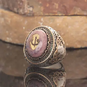

925 Sterling Dried Rose Color Tightening Stone Vav Elif Silver Ring Fashion Turkish Premium Quality Handmade Jawelery