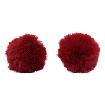 

Pompon made of artificial fur (rabbit), d-6cm, 2 pcs/pack (K Bordeaux)
