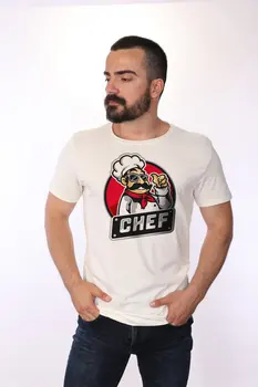 

Angemiel Wear Cute Chef Açşı Cotton White Men 'S T-Shirt
