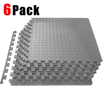 

6X 24” x 24” Puzzle Exercise Floor Mats EVA Interlocking Foam Tiles Exercise Equipment Mat with Border for Exercise MMA Yoga Gym