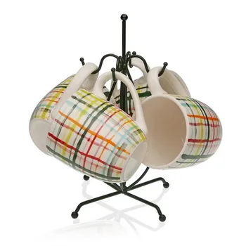 

Set of Mugs Metal Ceramic (4 Pieces)