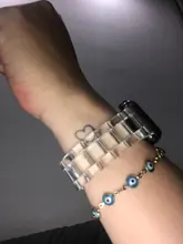 Funda con correa para apple Watch 6, 5, 4, banda de 42mm y 38mm, correa de acero transparente para iwatch 6 series 5 4 3/2, banda de reloj de 44mm y 40mm