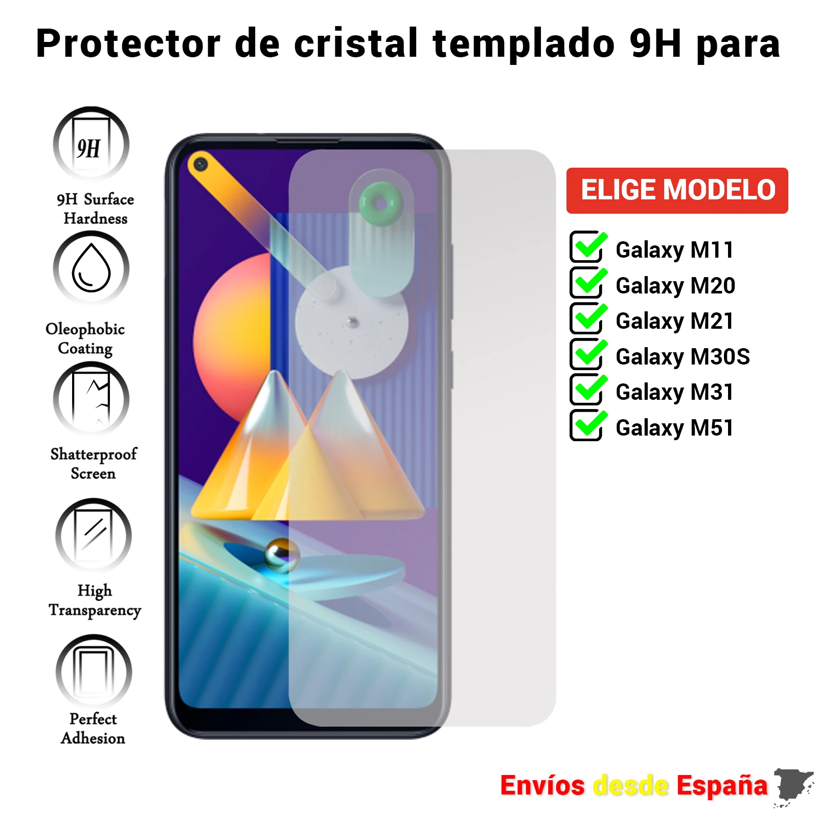 Pellicola Salvaschermo Per Samsung Galaxy M11 M20 M21 M30S M31 M51. Vetro Temperato Trasparente Per Movil. Scegli Il Modello