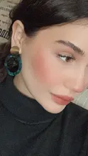 Pendientes de acetato acrílico con Clip para mujer, aretes bohemios grandes, Clips circulares de lujo para las orejas, accesorios de joyería, 2019