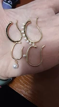 HangZhi 2020 nuevo coreano Vintage Simple sin Piercing geométrico Irregular perla Clip para hueso del oído pendientes para las mujeres joyería caliente
