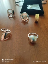 XIYANIKE de Plata de Ley 925 abierto de oro anillos para las mujeres Irregular calado geométrico de la fiesta de cumpleaños de accesorios, regalos, joyería