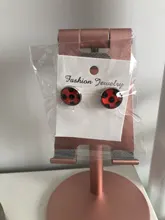 Pendientes de mariquita con Clip para la oreja, aretes de mariquita para Cosplay, circulares, de lunares, regalos de fiesta, joyas de Anime, novedad de 2020