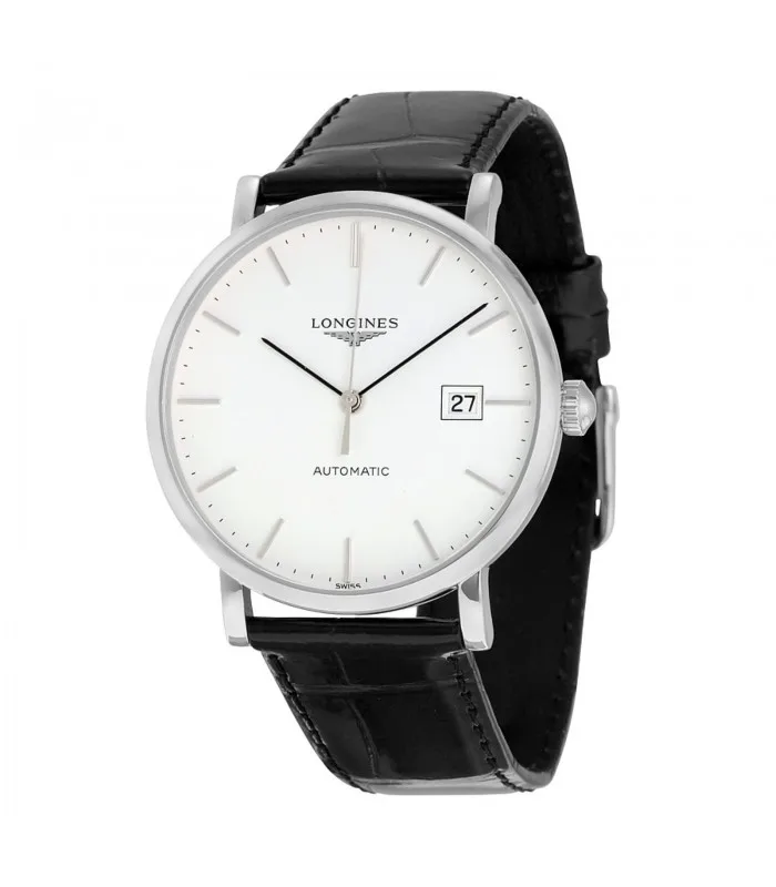 LONGINES часы элегантные белые автоматические стальные L4.910.4.12.2