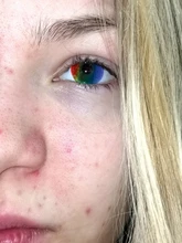 2 uds. De lentes para Cosplay, lentillas multicolores para ojos, maquillaje de Navidad, serie Anime, 1 par