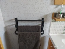 Towel-Hanger Multilayer-Accessories Wall-Mounted Bathroom-Space Black Aluminum Matte