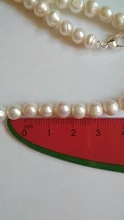 DOTEFFIL de perlas naturales de 8mm blanco/rosa/púrpura de Plata de Ley 925/16/18/20 pulgadas collar en cadena mujer compromiso joyería de la boda
