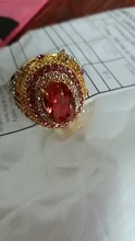 Anillo de boda de circonia cúbica con piedra roja Ovalada para Mujer, sortija de compromiso, joya de lujo