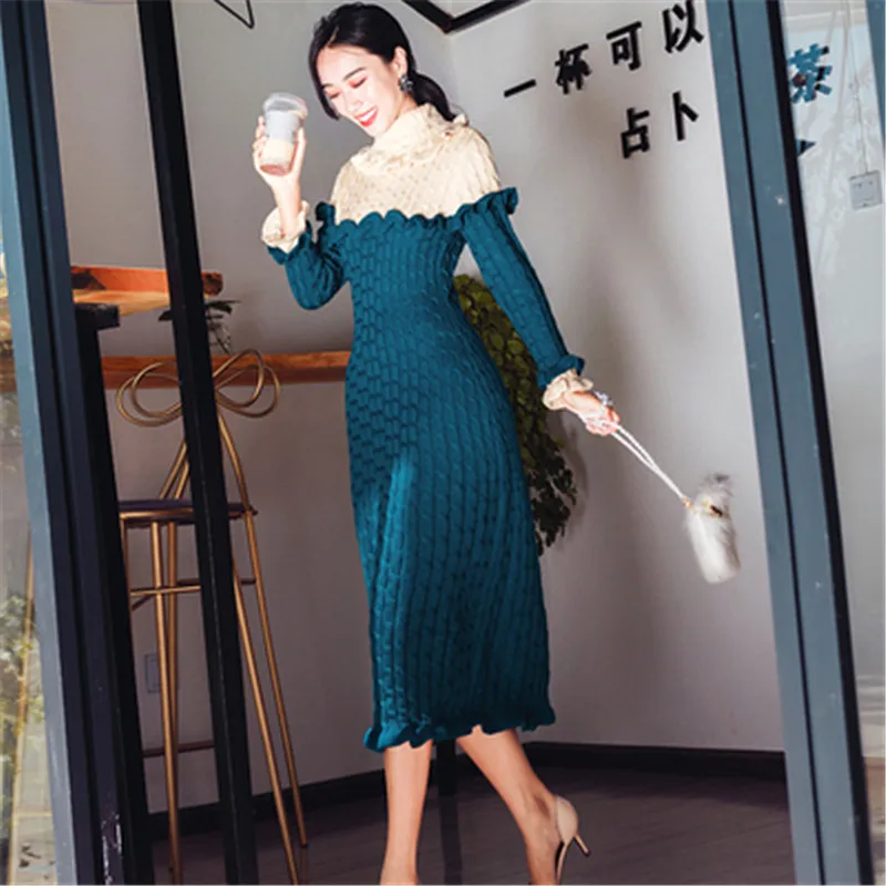 Sweater Slim Dress 2020 Autumn Winter New Retro