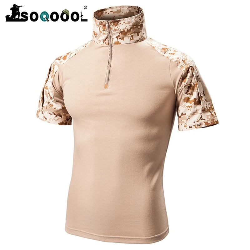 

Soqoool Special forces Camouflage Tactical T Shirt Men Short Sleeve US Army Combat T-Shirt Summer Military training Tee Shirts