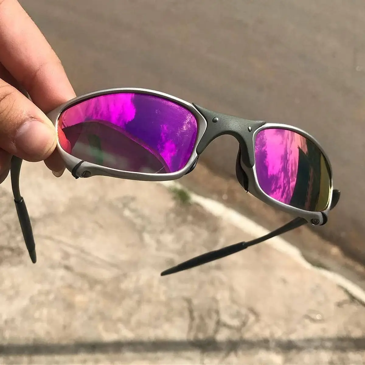 Óculos de sol oakley juliet vilão mandrake rosa em Promoção na