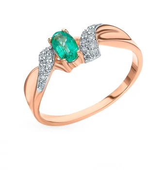 

Gold ring with emeralds sunlight sample 585