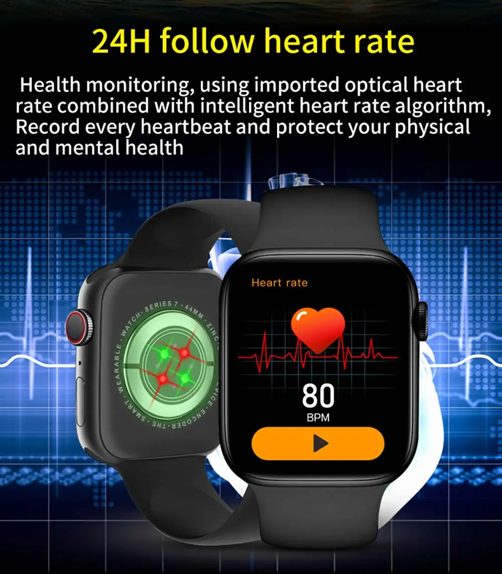 IWO Smart Watch Men Series 7 Wireless Charge Smartwatch Women Heart Rate Watches Bluetooth Call Fitness Tracker For Android IOS