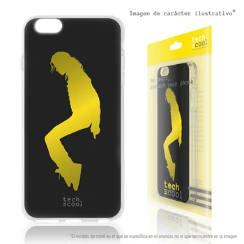 

FunnyTech®Stand case for Samsung Galaxy S6 Silicone Edge Plus design design Michael Jackson Design Design 2 plain black background