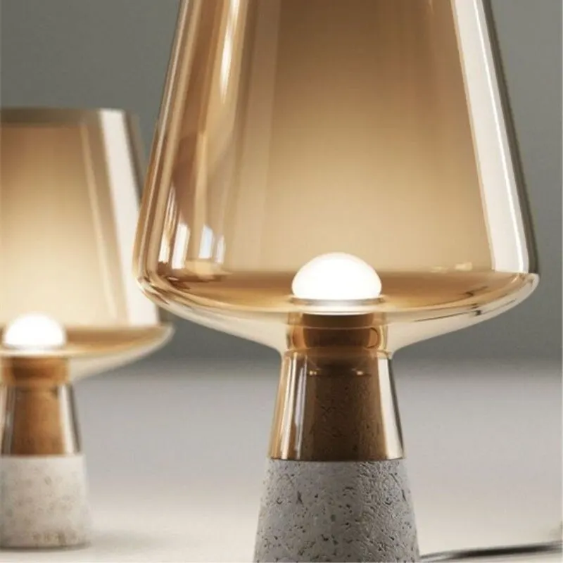 Brown Northern Europe Concise Multi Color Glass Table Light Bed Room Study Room Restaurant Decoration Lamp Free Shipping - Цвет абажура: Brown