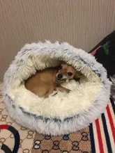 Cat-Nest Basket Kennel Semi-Enclosed Cats Bed Plush-Bed Round Comfort Soft Deep-Sleep