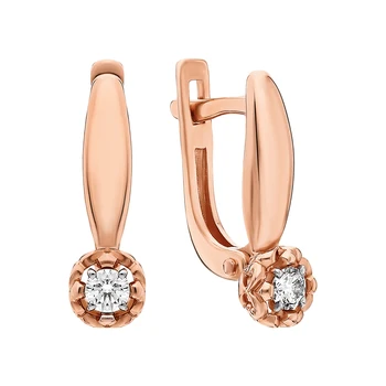 

Gold earrings with diamonds sunlight sample 585