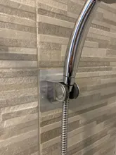 Soporte ajustable para cabezal de ducha autoadhesivo, soporte de montaje en pared para cabezal de ducha sin taladros, cromado