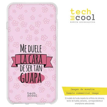 

FunnyTech®Silicone Case for Samsung Galaxy A40 L Phrase "hurts face" pink background