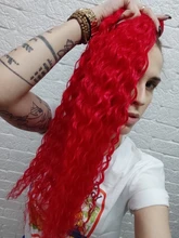 Noble rizado Ombre pelo mechones de cabello sintético Super largo rizado 1 Uds 28 -32 Rubio marrón mechones con extensiones de cabello