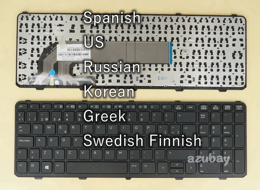 Espanhol Eua Russo Coreano Grego Sueco Finlandês Teclado para hp Probook 450 g0 g1 g2 455 g1 g2 470 g0 g1 g2 Nsk-cqcsc Preto