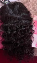 Ambition-pelucas de cabello humano sin procesar # 1b, prearrancado, color negro, onda de encaje profundo, 13x4, nudos blanqueados