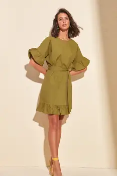 

Trendyol Belted Flounces Dress TWOSS20EL0501