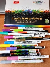 Gn-Rotuladores acrílicos de pintura acrílica, bolígrafos ideales para rotular tazas de porcelana, vidrio, roca, cerámica, lienzos de tela, o madera, 12 o 18 colores, de 0,7mm
