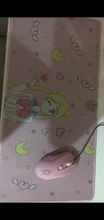 Ratón óptico retroiluminado de color rosa para ordenador, Mouse silencioso con cable, moda Sailor Moon, 2400DPI
