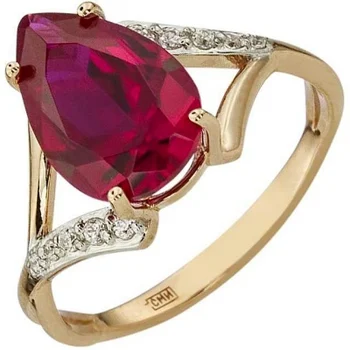 

Aloris ring with Ruby and cubic zirconia in red gold