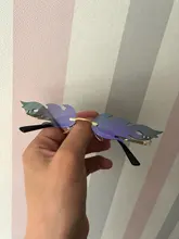 De lujo de ojo de gato gafas de sol de las mujeres Vintage de diseñador de marca sin montura fuego gafas de sol de moda lente espejo estrecha gafas UV400