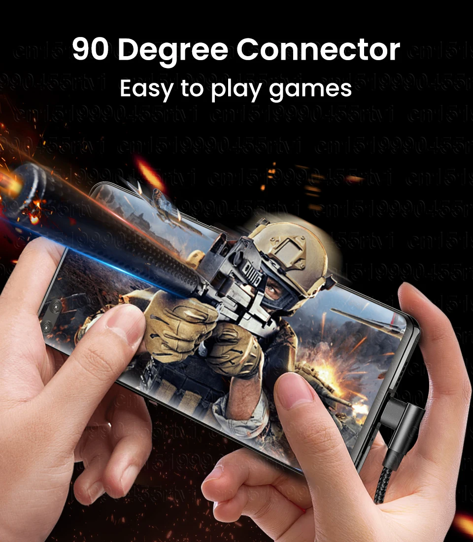 3A double elbow Type-c to USB C 60W fast charging data cable For Huawei Samsung Xiaomi mobile phone charging cable 1m/2m/3m