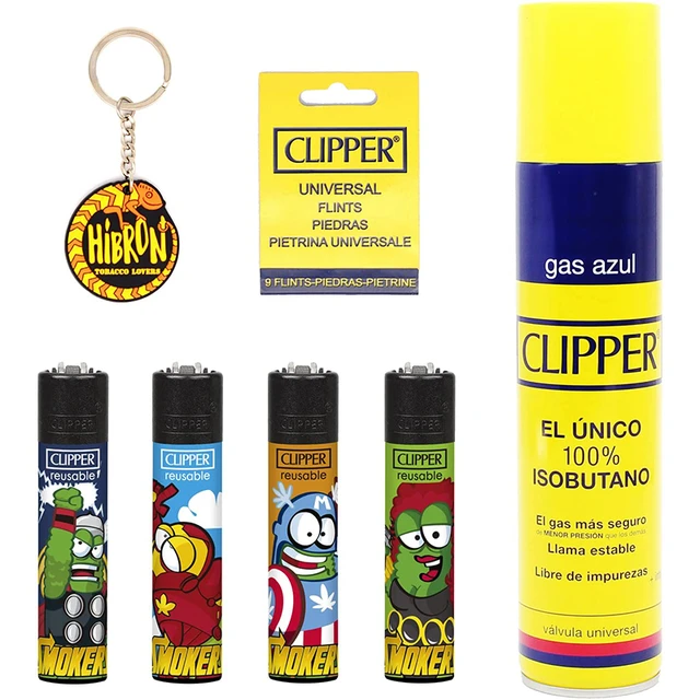 CLIPPER, Pack de 4 Mecheros Encendedores Recargables Lisos, Surtidos  variables para su elección - AliExpress