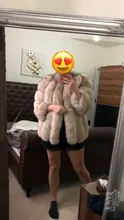 Coat Fox-Fur-Jacket Pink Java Long-Sleeve Natural Winter Women QC8128 Big-Fur Hot-Sale