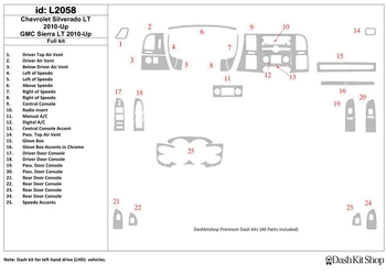 

Interior lining for Chevrolet Silverado 2010-UP. Set L2058.