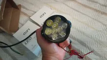 AKAS-faro delantero de trabajo para motocicleta, luz blanca superbrillante de 6000k, 9 LED antiniebla, 15W, 1500LM