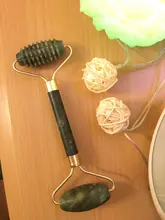 Gua Sha-Rodillo de Jade masajeador Facial 100% verdadera piedra Natural, rascador Gouache, herramientas de masaje para el cuidado de la piel