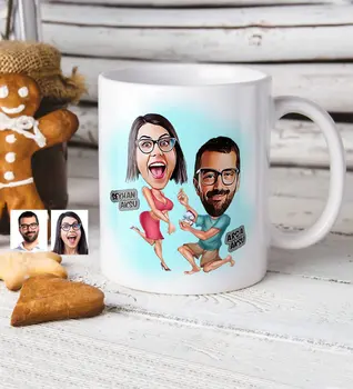 

Personalized Will You Marry Me Cartoon White Mug Cup