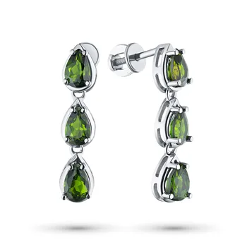 

Silver pendants with chrome diopside жд06с011903х