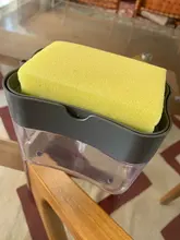 Dispensador con bomba de jabón con soporte de esponja, contenedor dispensador de líquido de limpieza, prensa Manual, organizador de jabón, herramienta de Limpiador de cocina