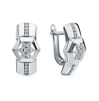 

Silver earrings with cubic zirconia sunlight sample 925