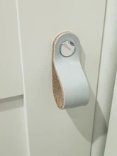 Wardrobe Soft Leather Dresser Handles Drawer Pulls Equipment Cabinet Kitchen Black Modern