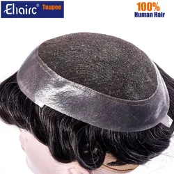 Australia Toupee Men Hotselling Lace PU Base Wig For Men Natural Hairline Replacement System Unit For Men Male Hair Prosthesis