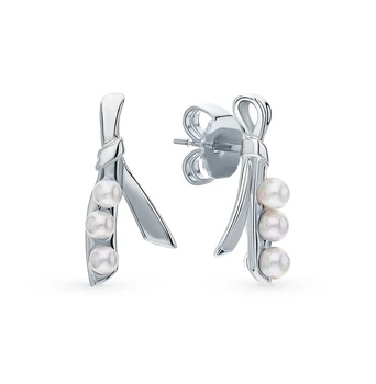 

Silver earrings with pearls sunlight sample 925